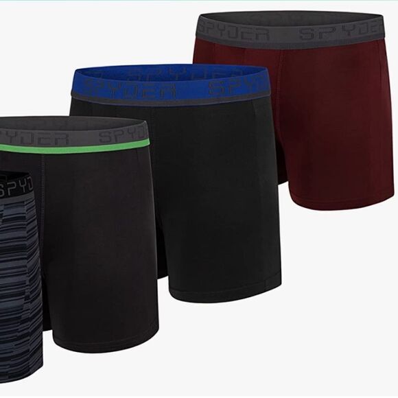 Spyder M Performance Boxer Briefs Polyester Spandex Lightweight Pack of 4 - Picture 2 of 11
